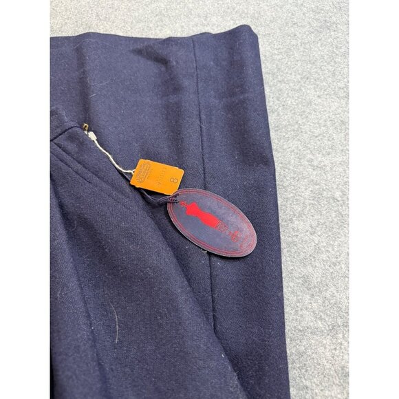 The Villager A-Line Skirt Women's 8 Blue Wool Lined Pockets Pleated Side Zip - Picture 3 of 7